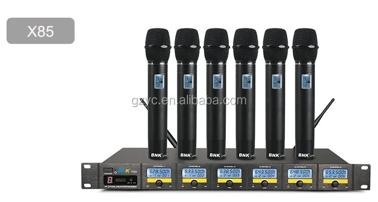 6 Channel Wireless Microphone BNK UHF Microphones Live Performance X85