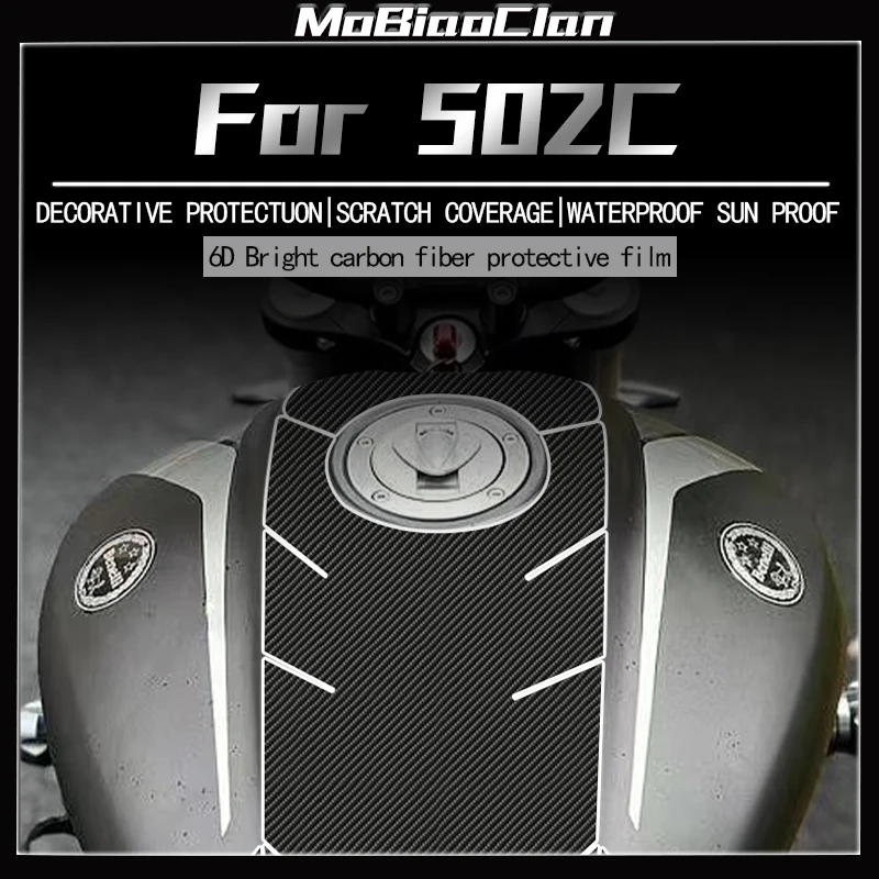 For BENELLI 502C 6D Carbon Fiber Decorative Stickers Fuel Tank Film Waterproof And Scratch Resistant Modification Accessories
