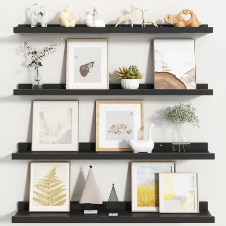 

Fun Memories Picture Ledge Shelf Floating Shelves Set of 32 Inch Picture Shelves for Wall with Ledge Large Nursery Book Shelf f
