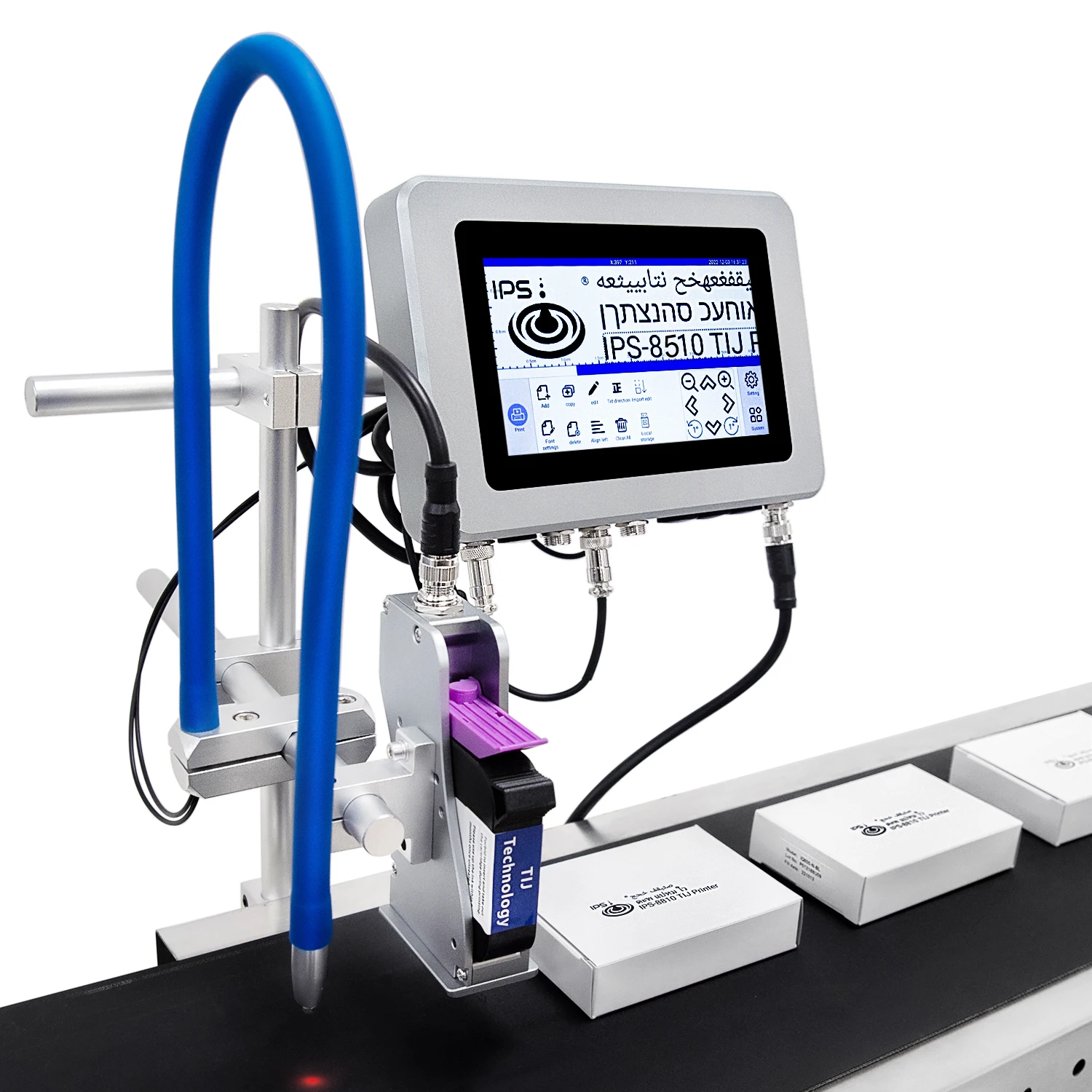 

Настроить сенсорный экран IPS-8510 Струйный принтер Tij Technology для срока службы косметической полки