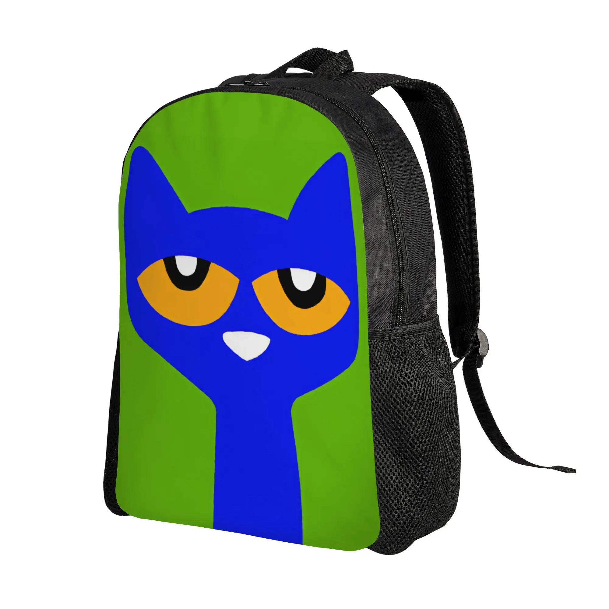 Petes the cat Blue Cat Backpack  Kawaii Backpacks Unisex College Soft School Bags Designer Rucksack