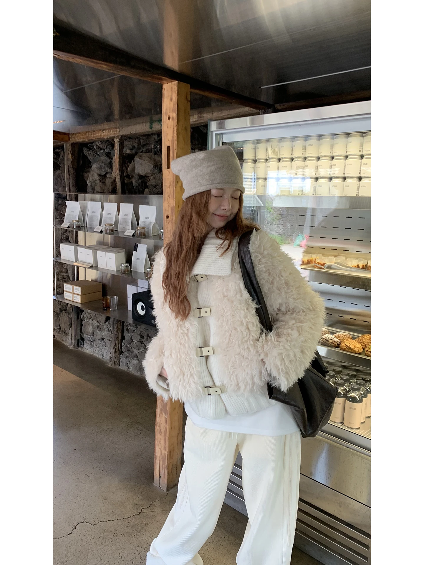 Rode Celebri Lamsbont Jaet Dames Casual ort Katoenen Jas Koreaanse Sle Button up Katoenen Vest Winter Pendelen Faion