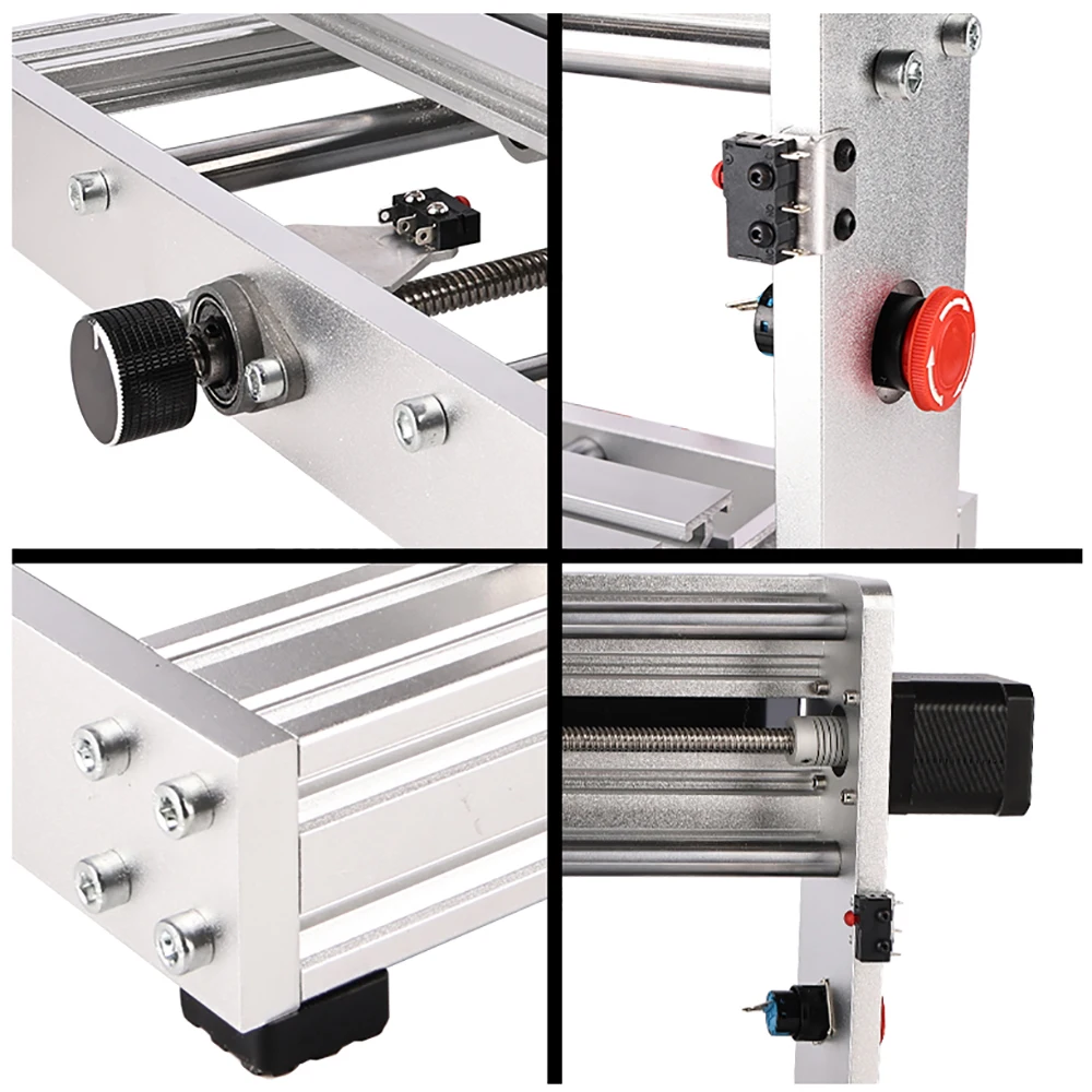 Fresadora CNC de aluminio y Metal, máquina de grabado con husillo de 3018 w, grabador láser de 80w, Control GRBL, enrutador de madera para