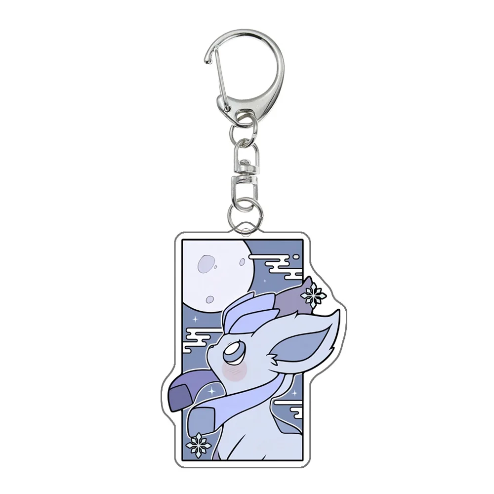 Pokemon Anime Cartoon Eevee Sylveon Espeon Umbreon Glaceon Jolteon Vaporeon Leafeon Acrylic Key Chain Pendant Decoration Gift