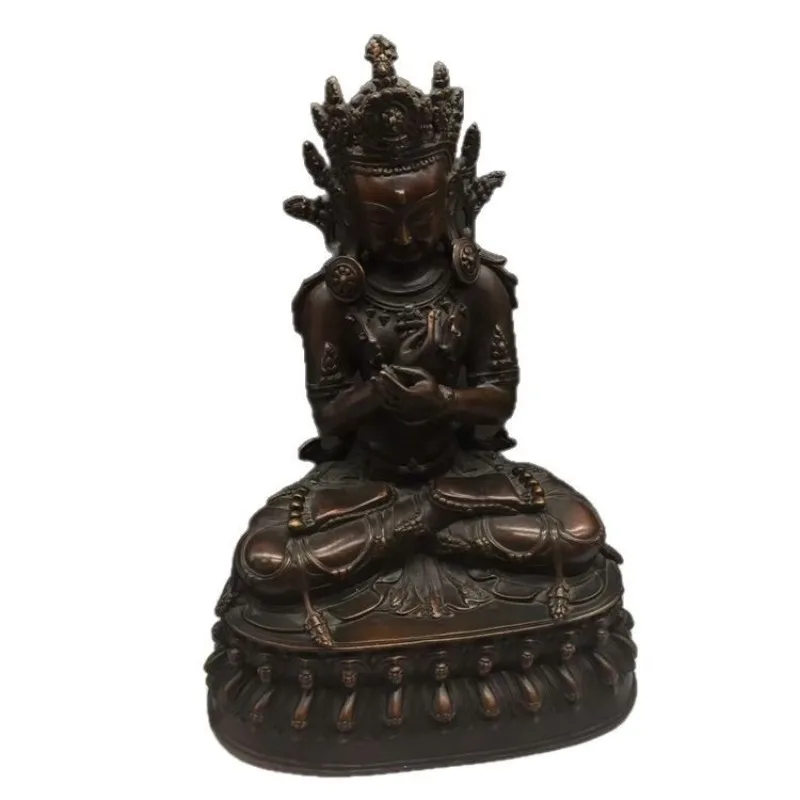 Nepalese handmade antique copper made old King Kong Zongzhi Buddha statue ornament