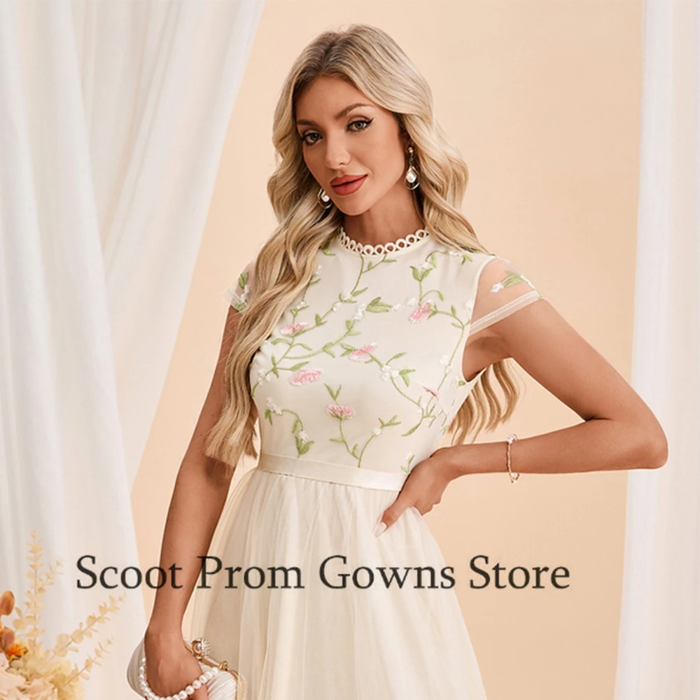 Vestidos para madre De novia color champán, vestidos De fiesta De boda De manga corta con cuello redondo para mujer, novedad De verano 2021, bata De playa De gasa