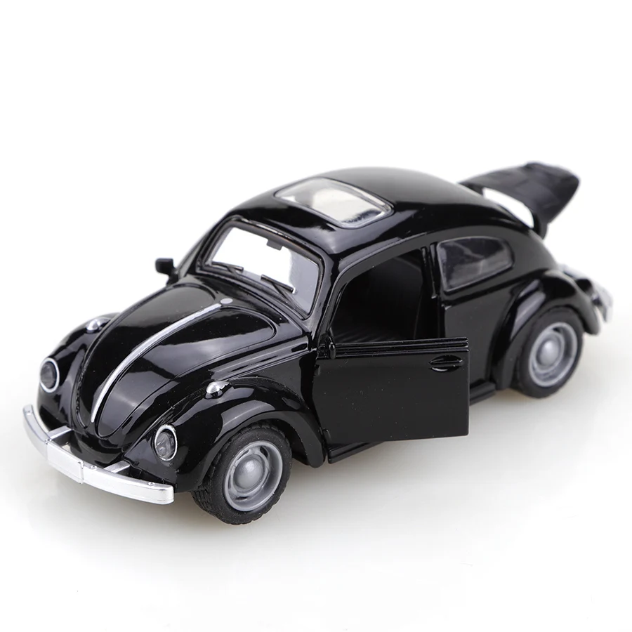 (Bagged) 1/36 Beetle Retro Style Alloy Car Figurine, Car Ornament, Decorative Item, Three Doors Can Be Opened