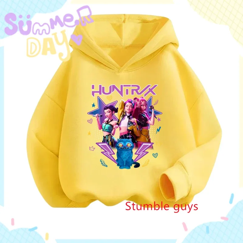 

Kpop Demon Hunters Anime Girls Hoodie Autumn Winter Soft Warm Daily Wear Sweet Print Cozy Boys Hooded Sweatshirt​