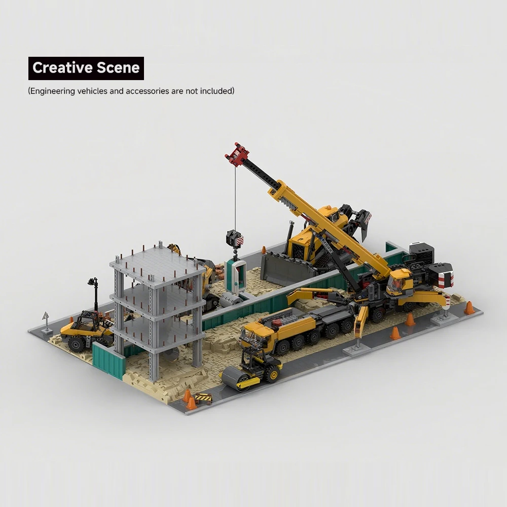 MOC City Engineering Street View Cantiere di costruzione modulare Espositore Modello Building Blocks Assemblaggio fai-da-te Regalo giocattolo per bambini
