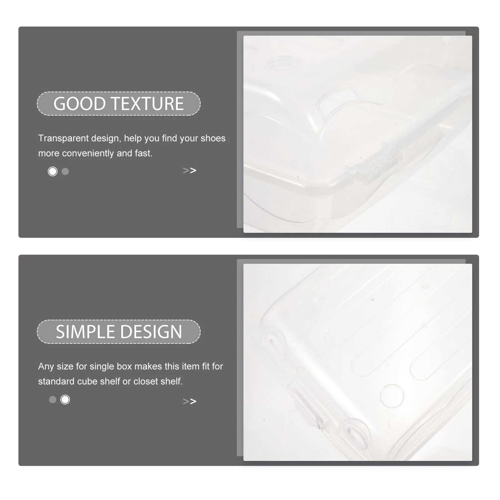 

2Pcs Shoes Storage Box Large Transparent Thickened Plastic Stackable Anti-Dust Organizer for Under Table Corner Space Saving