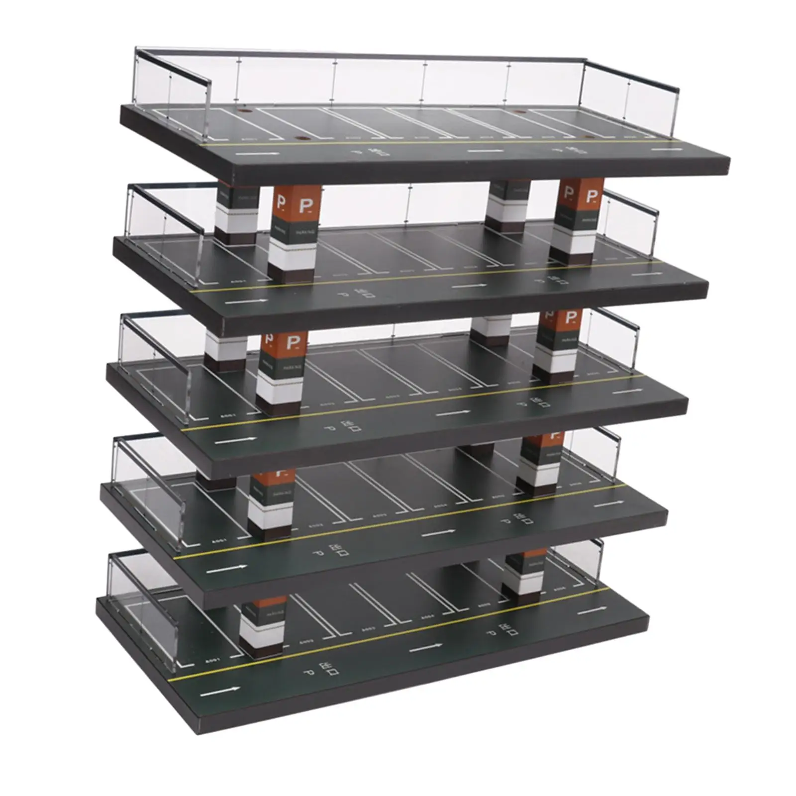 

1/64 Parking Lot Scene Display Case, 5 Layers Diecast Vehicle Model Display Case Container, Acrylic Layout Diecast Car Garage