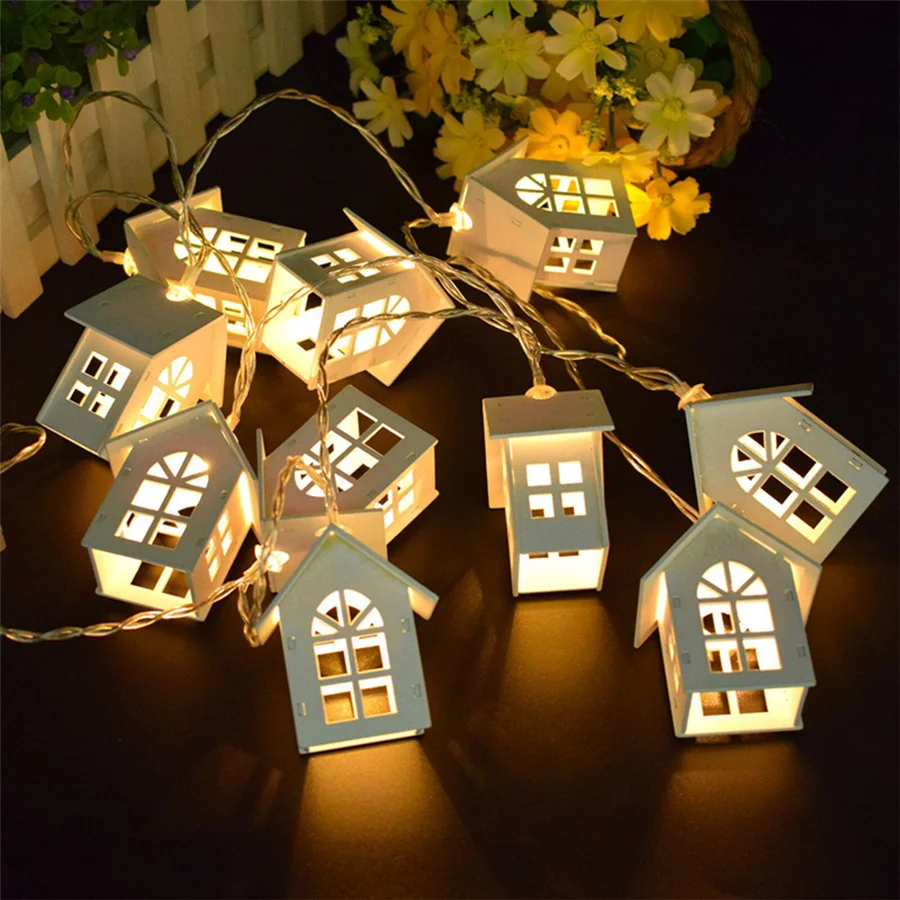 

Battery Powered Creative 10LED Small House Fairy String Lights for Xmas Party Christmas Tree Wedding Holiday Garland Decoration