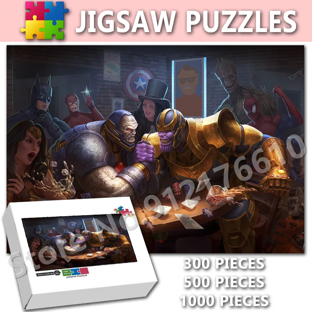 

Пазл Танос 108/200/300/500/1000 шт. для взрослых, забавный мультфильм, супергерой, рука, борьба, пазлы, декомпрессионные игрушки, подарки