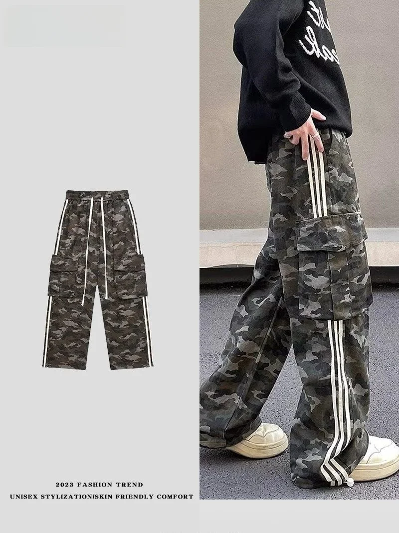 

American Retro High Street Men's Work Pants Straight Leg Wide Leg Casual Faionable Long Trousers Spring Summer Autumn Winter