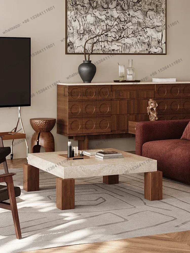 

Retro, coffee table living room home marble table villa high-end luxury stone tea table