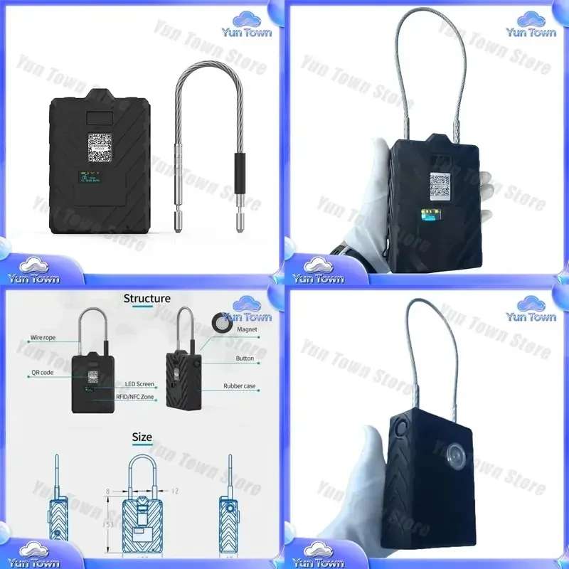 for G508N Eseal Remote Unlock Cloud GPS Beidou Tracker Smart E Padlock for IoT Security Lock Smart Lock for Parcel Box Door