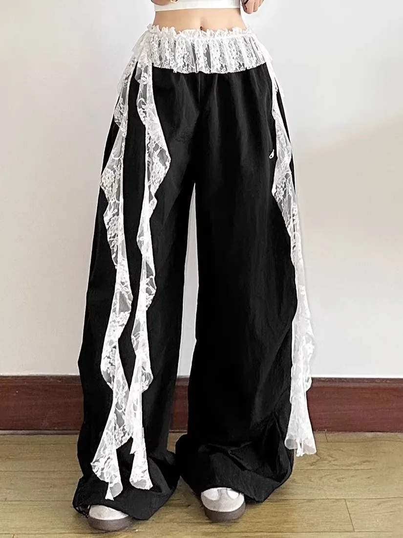 Street Jazz Dance Lace Belt Versatile High Waist Asymmetrical Skirt for Teens And Young Women Casual Breathable Skirt