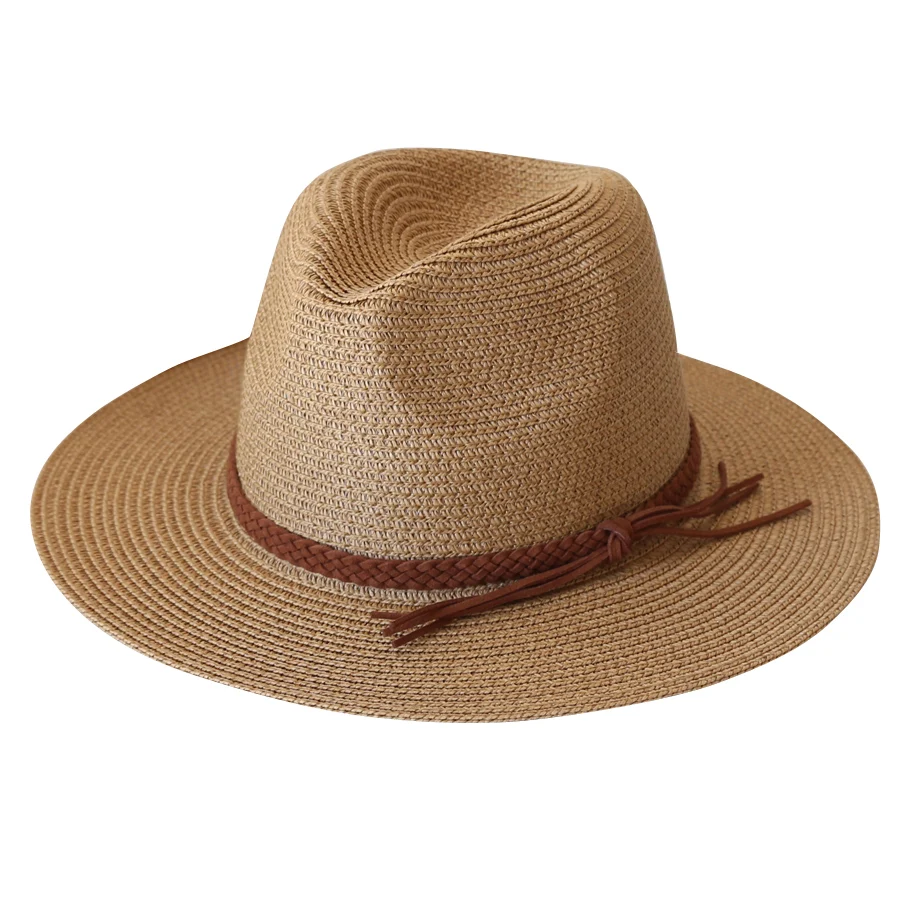 Damen Herren Strohhut mit breiter Krempe, Fedora, Sommer, Strand, UV-Schutz, Sonnenhut, UPF-Strohhut für Damen – Detail 7