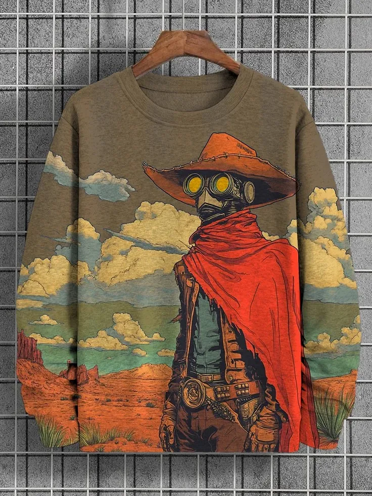 Men\'s Animal Cat Sweatshirts Long Sleeve Sweatshirt O-Neck Fashion Cool 3D Printed Japanese Art Prints Casual Sweatshirts
