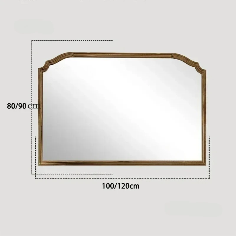 American Retro Bath Mirrors Bathroom Mirror Light Luxury Designer Decorative Mirrors Wall Mounted Vanity Mirror for Bedroom