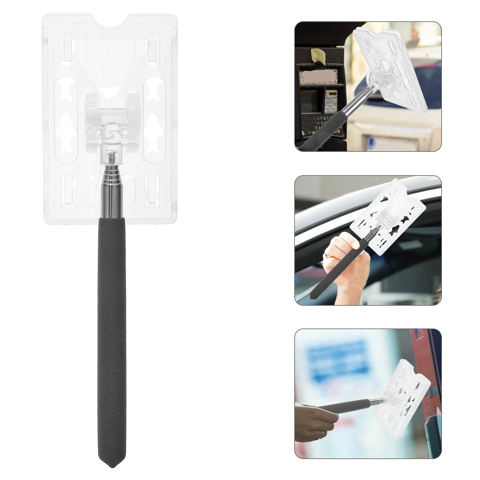 Extended Parking Card Toll Stick for Auto Payment Reliable Flexible Long Distance Swiping Parking Access Card Holder Tool