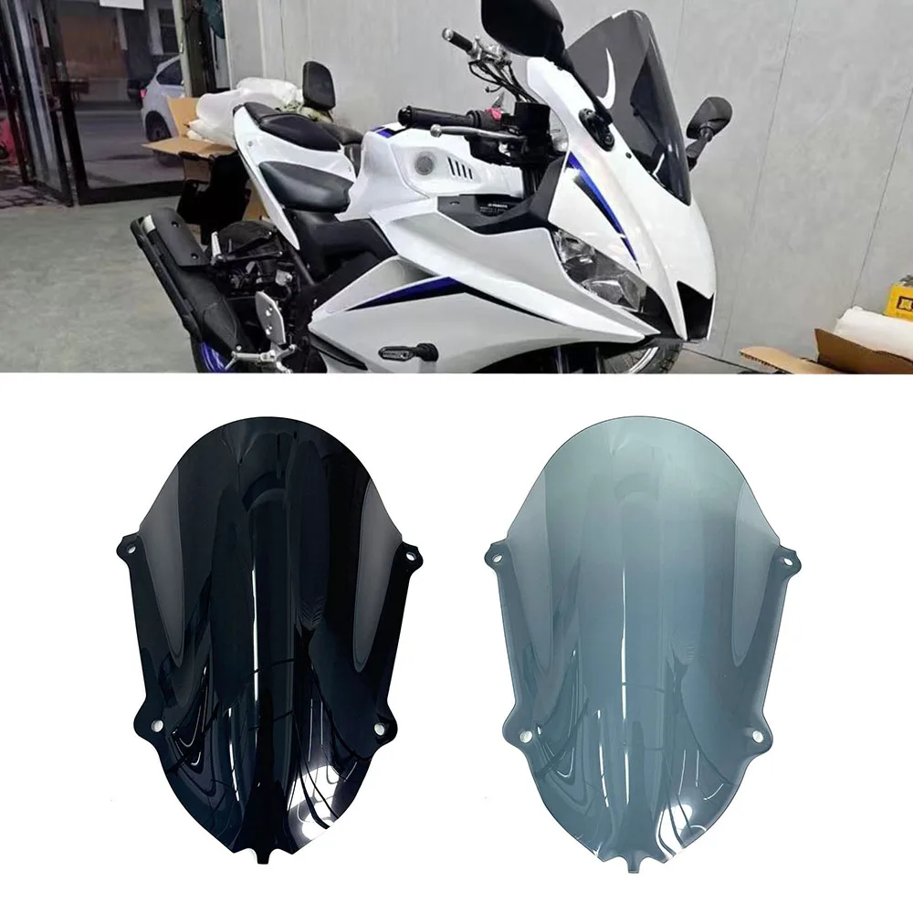 

For YAMAHA YZF-R25 YZF-R3 2019-2023 Motorcycle Windshield Heighten Windscreen Enlarge Wind Spoiler Cover Moto Fairing Windshield
