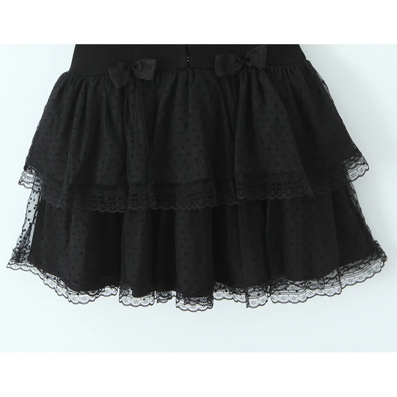 Sexy feminino renda emendada arco halter mini vestido moda sem costas em camadas bainha a linha verão vestidos pretos 2025 robe