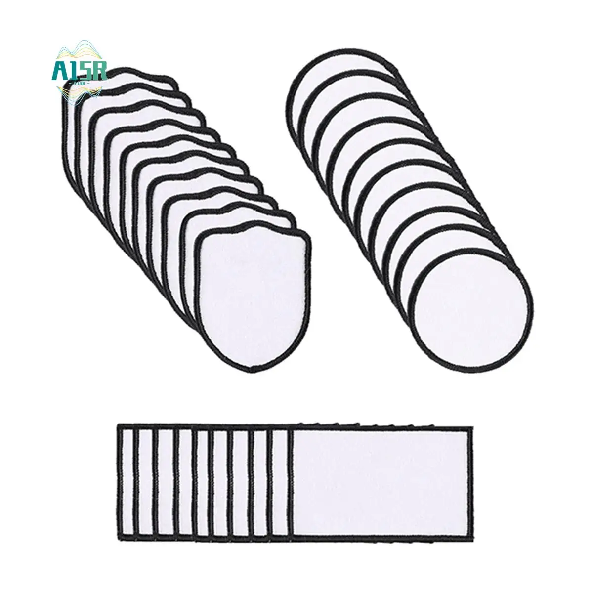 

A15R -30Pc Sublimation Patches Fabric Iron-On Blank Patches 3 Shapes Repair Patches Sublimation Blank Hat Patch For DIY Crafts