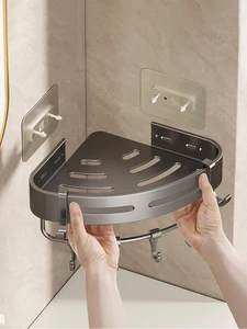 Perekat Kamar Mandi Sampo Pemegang Shower Caddy Rak Penyimpanan Organizer Tidak Ada Bor Rak Sudut Handuk Pemegang Rak untuk Kamar Mandi 12 rak perekat penjualan terbaik - №