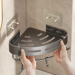 حامل لاصق للشامبو ، الحمام ، الدش ، الجرف ، منظم التخزين ، بدون حفر ، رف الزاوية ، حامل المناشف ، أرفف الحمام أعلى 6 منافذ الحمام مبيعا - No6