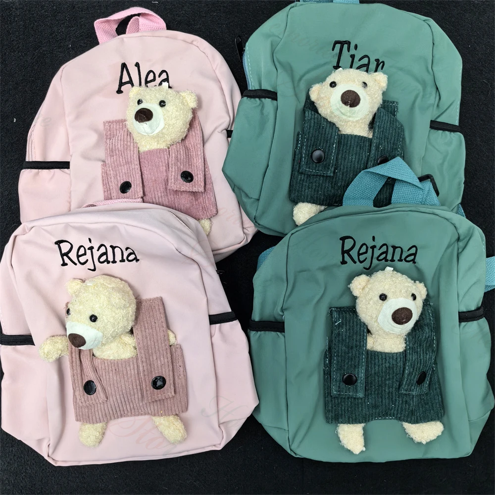 Little Bear Backpack Cute Children's Primary School Kindergarten Boys and Girls Book Bag Personalized Name Kids Outdoor Backpack