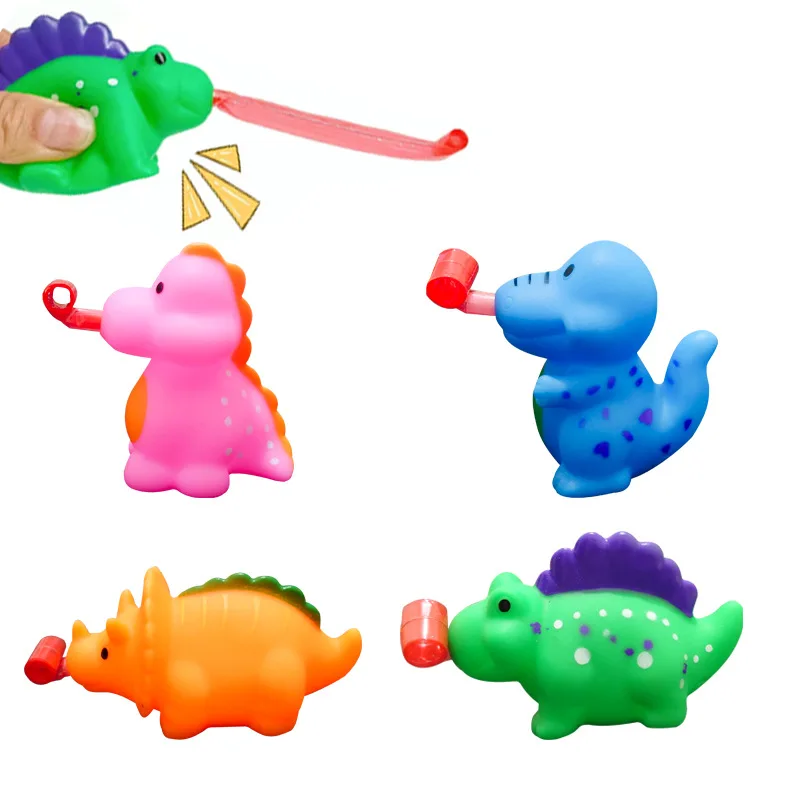 Lustige Blow Up Roll Dinosaurier Squeeze Spielzeug Cartoon Dinosaurier Zunge Heraus kinder Stress Relief Spielzeug Geburtstag Party Urlaub Geschenk