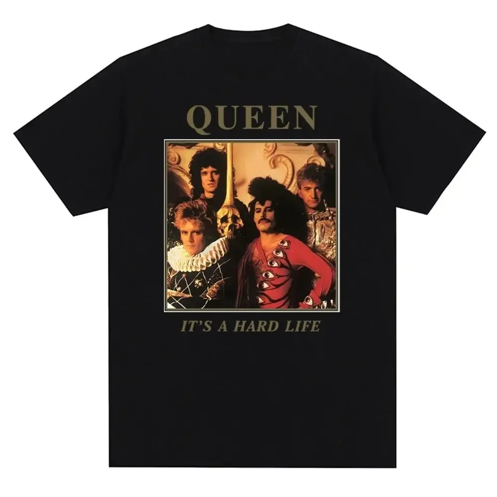 Vintage Queen Rock Music Band Graphic Printed T Shirt Fashion Casual Crew Neck Short Sleeve Plus Size T Shirt Women