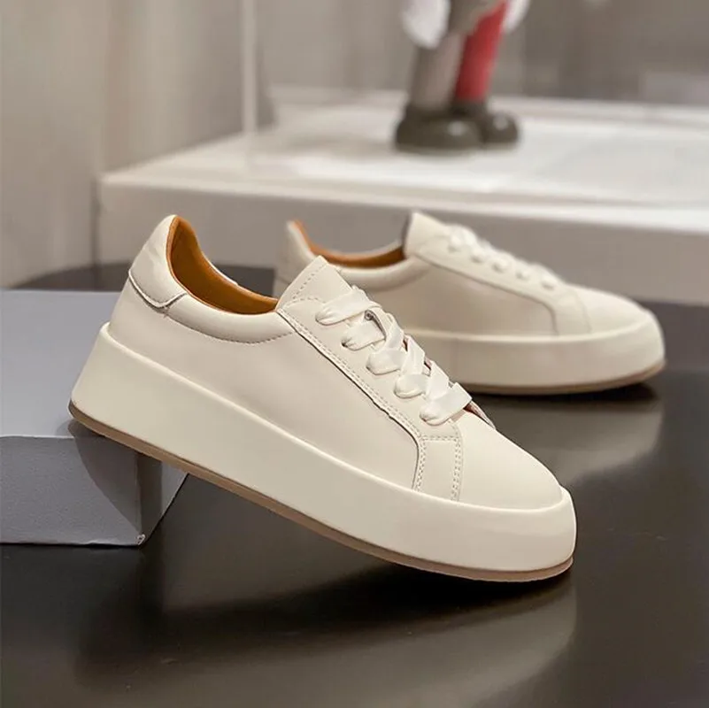 2023 Ins Real Leather Shoes Women Sneaker Fashion Shoes Height Increasing Casual Daily Ladies Footwear Size 34-40