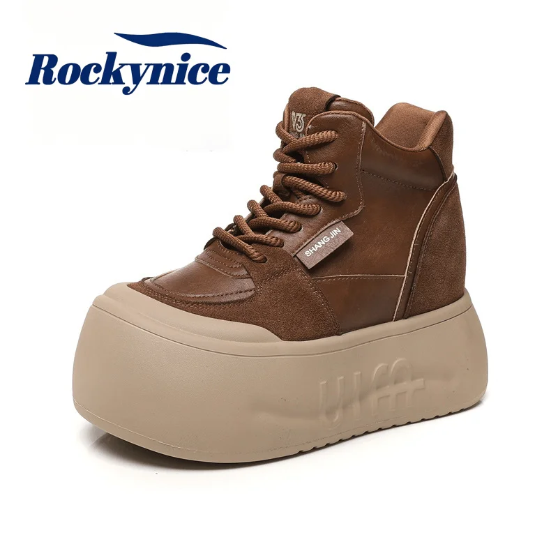 New 2026 Winter Warm Fur Snow Boots Designer 9CM Wedge Heels High Top Sneakers Platform Casual Leather Shoes Plush Ankle Boots