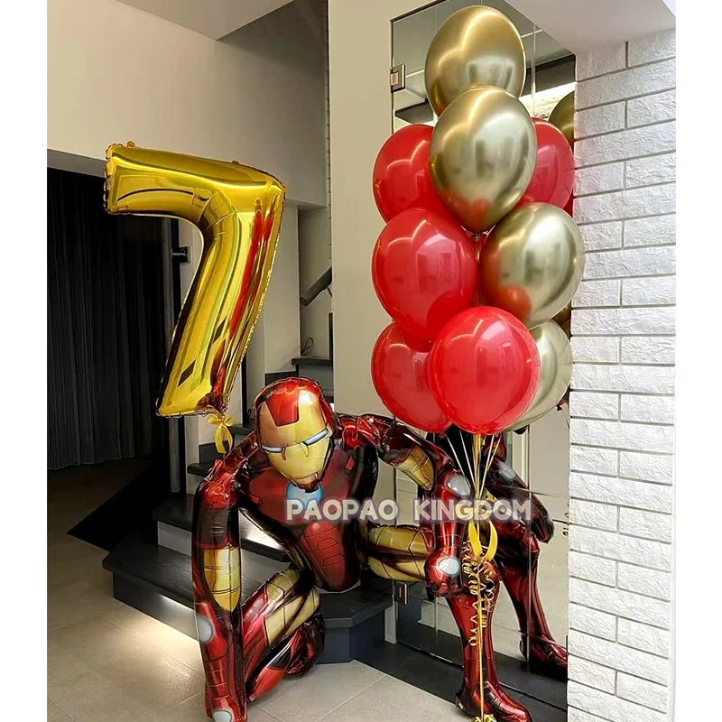 �y�Z�[�����z1Set Iron Man Balloon Arch Garland Kit  Air Globos Iron Man Birthday  Party Baby Shower Decoration Boys Gift Supplies