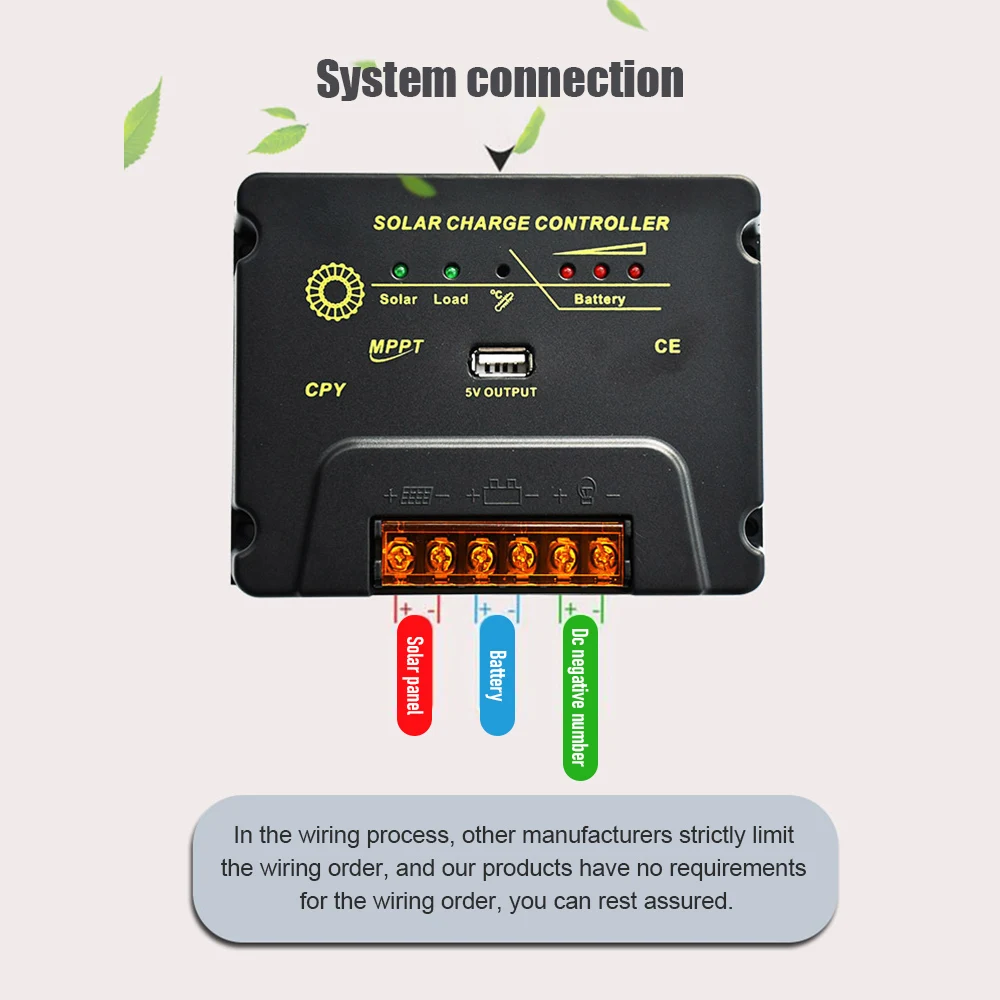 20A Solar Charge Controller 12V/24V Solar Panel Regulator with 5V USB Port MPPT Charge Controller for Lead-acid Battery/LiFePO4