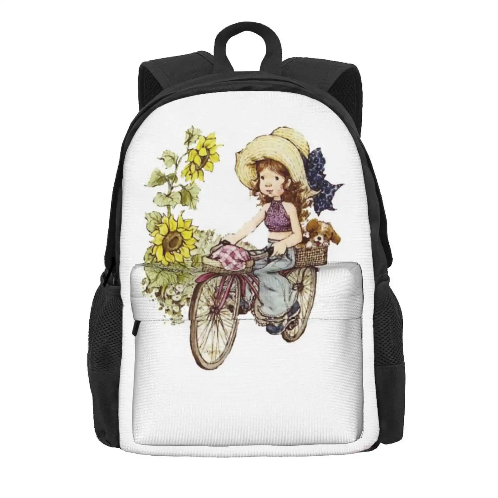 Sarah Kay - Girl With Bicycle Hot Sale Schoolbag Backpack Fashion Bags Illustrator Art Fan Art Lover Art Community Illustration