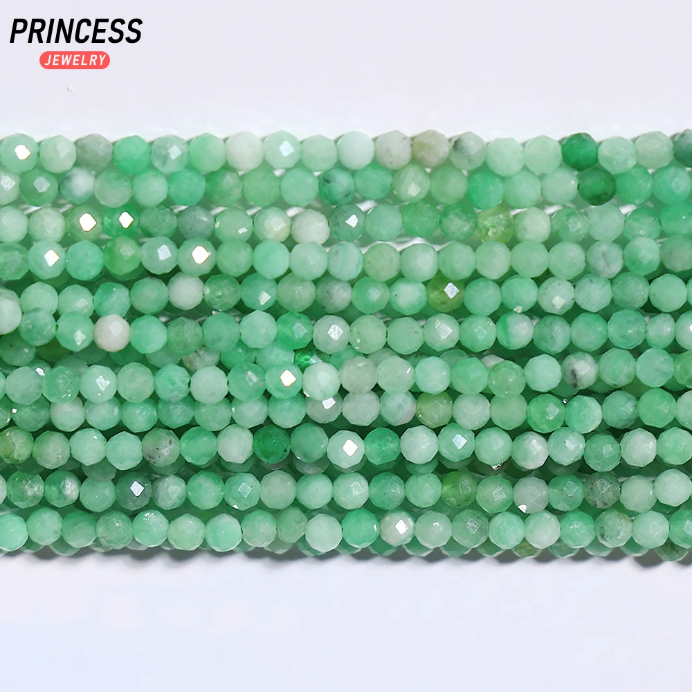 A+ Natural Bright Emerald Faceted Beads 2-4mm Healing Crystal for Jewelry Making DIY Bracelets Necklace Accessories