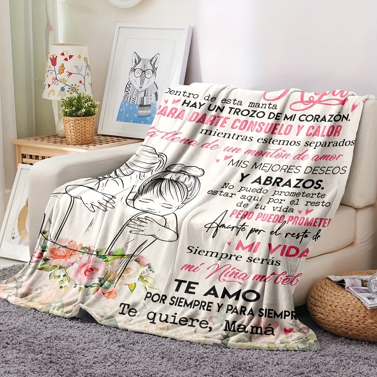 Envelope Pattern Flannel Blanket - Soft and Comfortable Sofa Throw