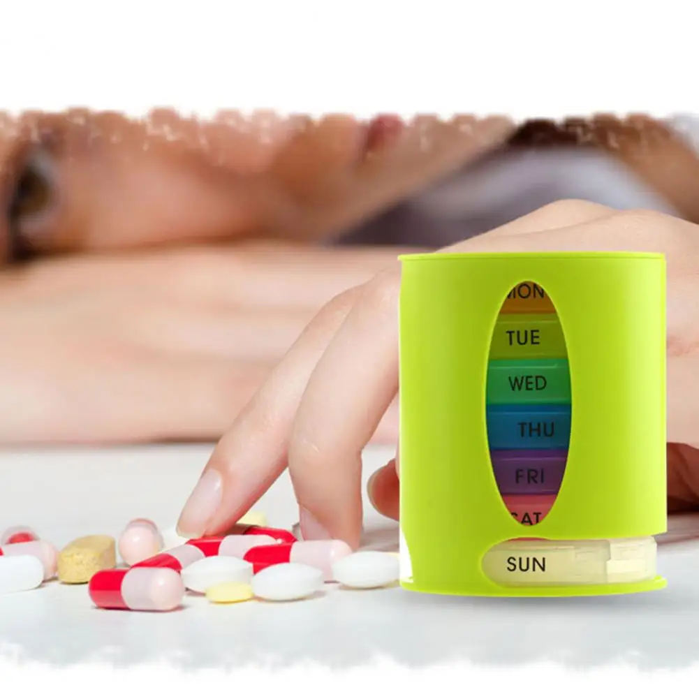 Practical Pill Holder  Colorful Lightweight Pill Container  Out Travel 7 Days Pill Storage Box Tablet Case