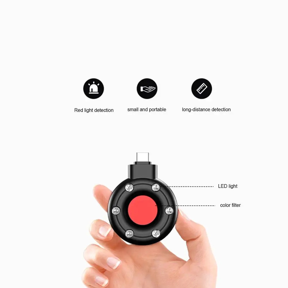 S300 Camera Detectors Infrared Scanning Light Anti-Spy Detector Tracker Hidden Camera Finder With USB C Port For Home Office