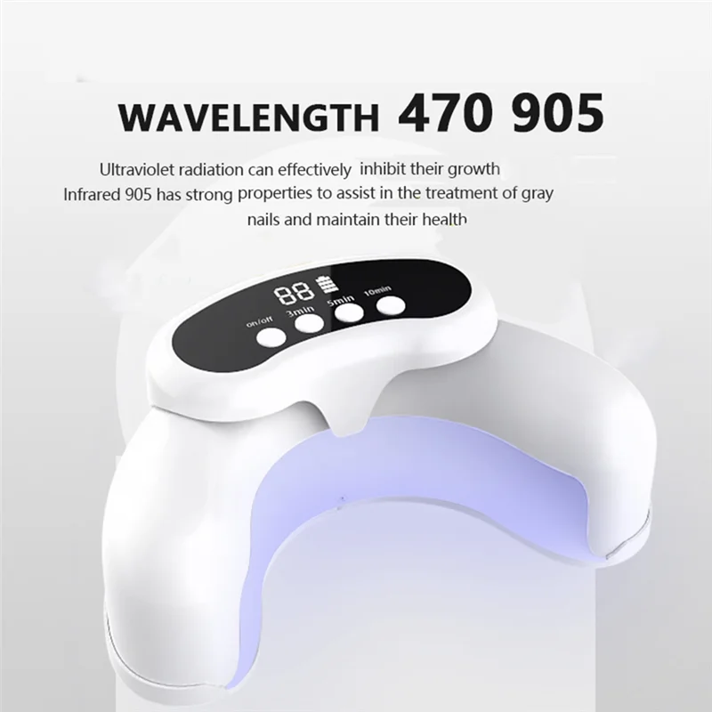 A02V-Nail Fungal Device Fast Repair Nail Fungus Rechargeable Fingernail Clean Onychomycosis Effectively Grow Toe Nail