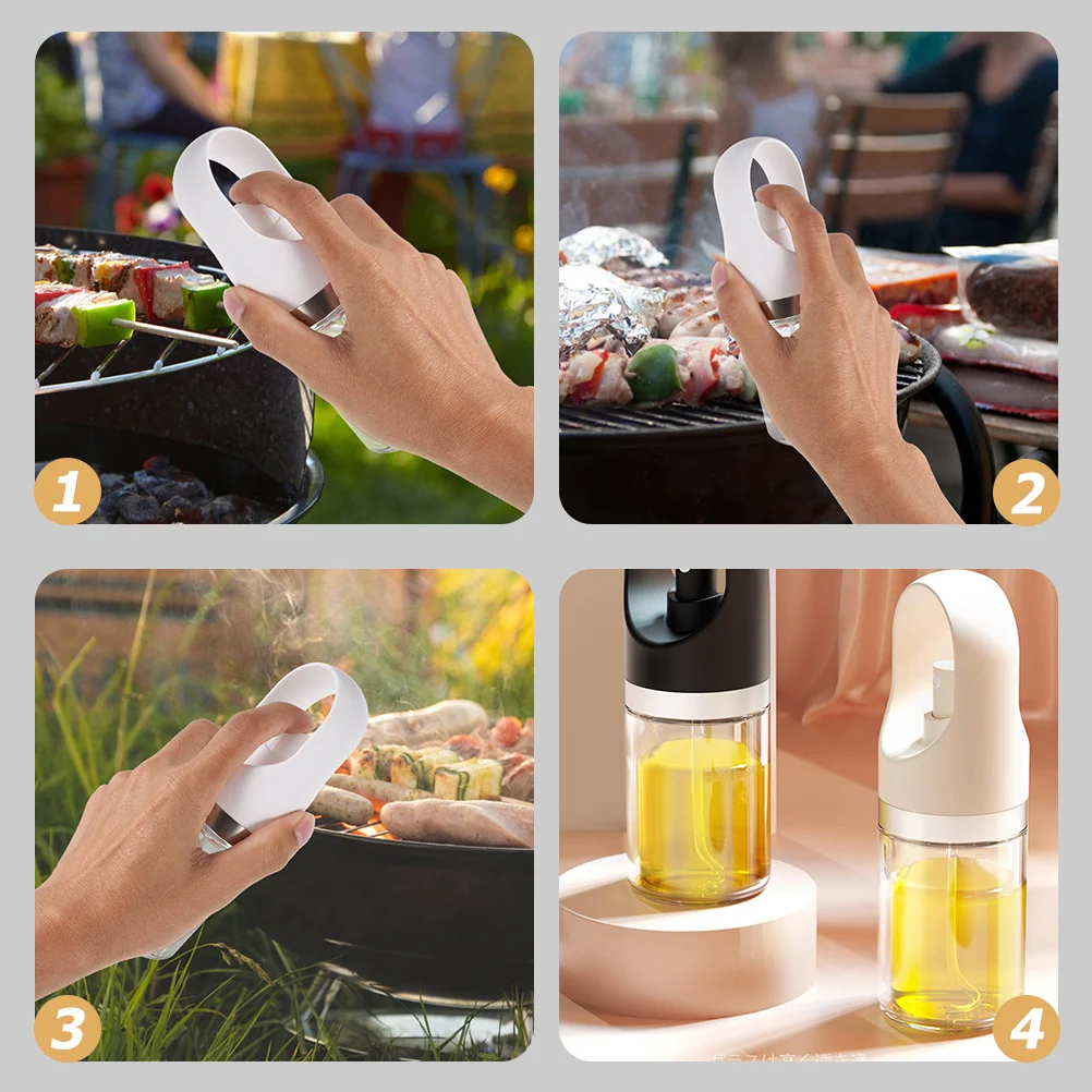 

Oil Sprayer Mister Soda Lime Glass Silicone PP Kitchen Spray Bottle for Olive Oil Vinegar Soy Sauce Healthy Cooking Use