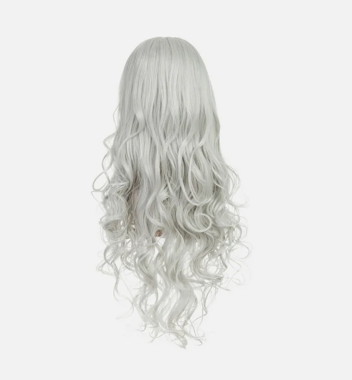 Full Head Long Curly Wave Stunning Wig Charming Costume Wig (Silver)