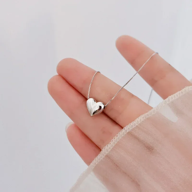 Elviragirl Tiny Heart Choker Necklaces for Women Silver Color Chain Smalll Love Bohemian Pendant Necklace Jewelry Gifts