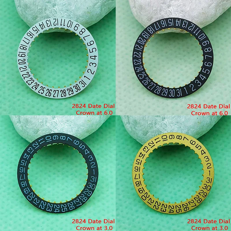 

ETA 2824 Movement Date Wheel Fits ETA 2824 Automatic Mechanical Movement Crown at 3.0 Day Date at 3.0/6.0 Black White Movt Wheel