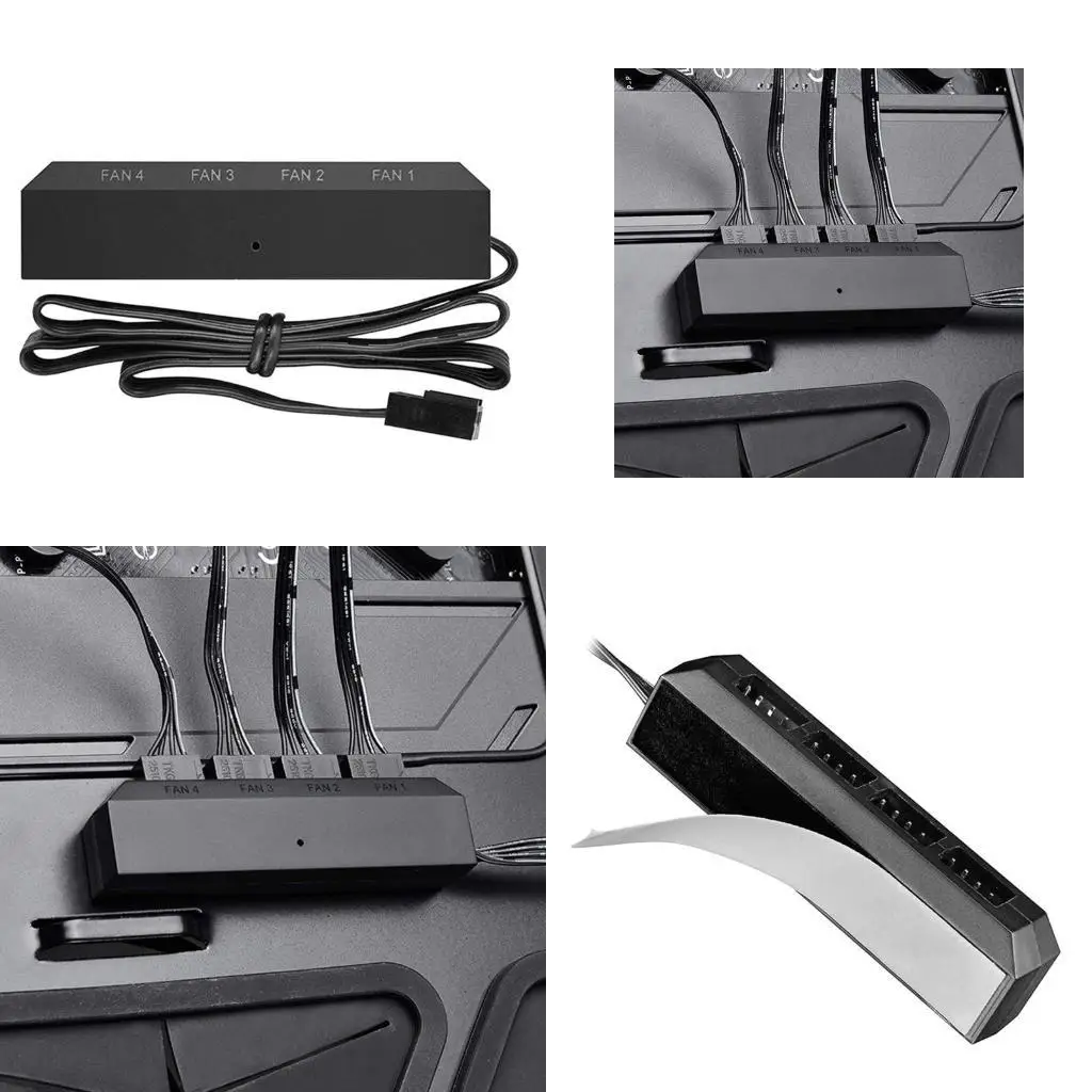 

652F ПК для корпуса вентилятор FH-04 4 порты PWM вентилятор 4PIN 3PIN SPEED Controller Splitter Поддержка Материнская плата