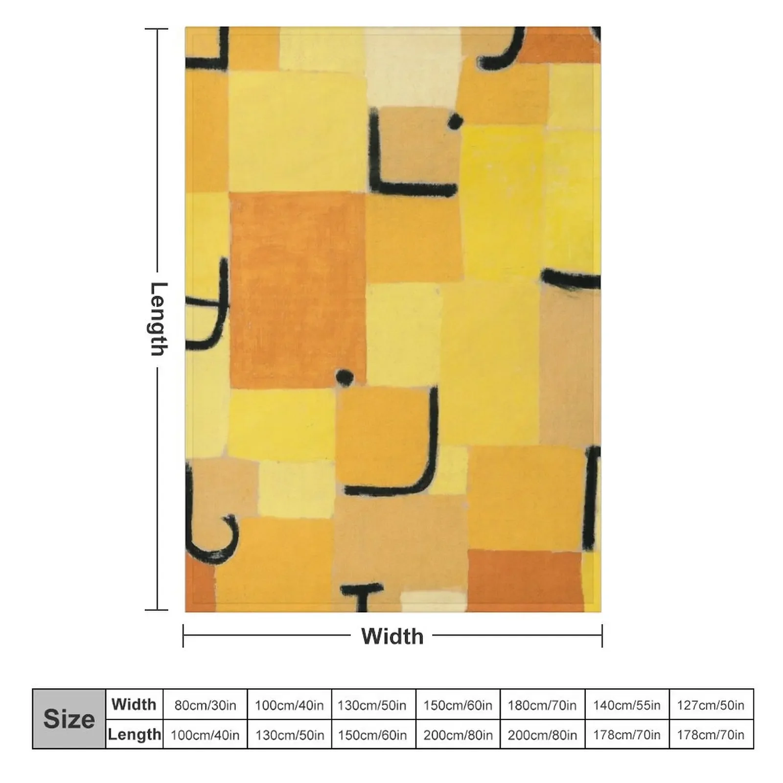 Signs in Yellow (High Resolution), Paul Klee Throw Blanket decorative Baby Blankets