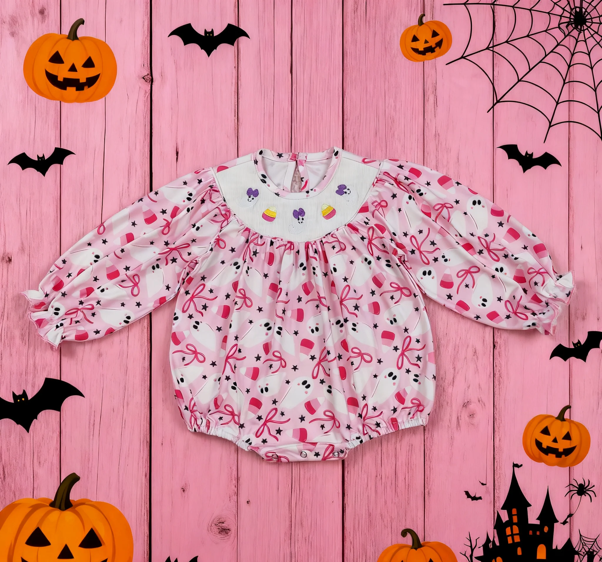

Z902-07 LR2216 Baby Girls Bubbles Infant Jumpsuit Kids One-piece Newborn Romper Toddler Halloween Clothes
